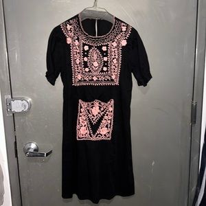 Vintage homemade Mexican Embroidered dress Huipiles